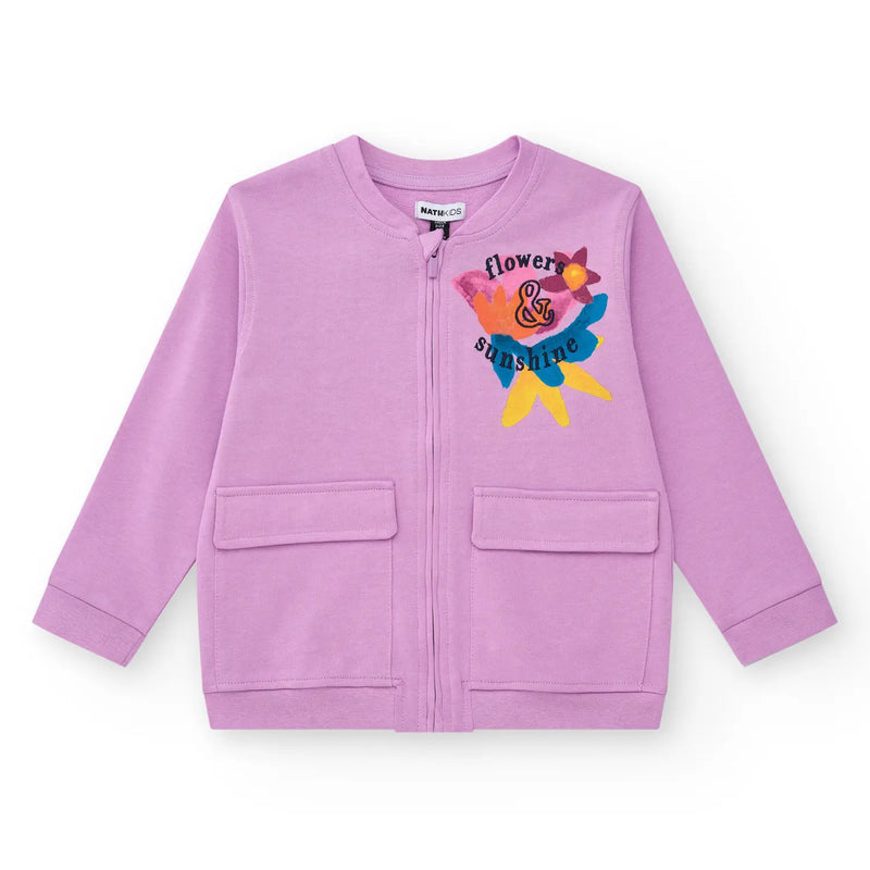 Tuc Tuc girl's pink zip up top - kg08s801l1.