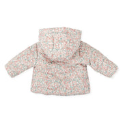 Back of the Tutto Piccolo baby girl's bouquet coat.