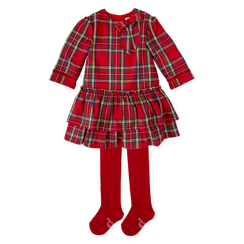 Tutto Piccolo red concierto dress & tights - 3243.
