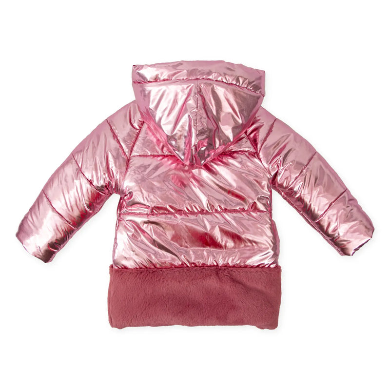 Back of the Tutto Piccolo pink sunset coat.