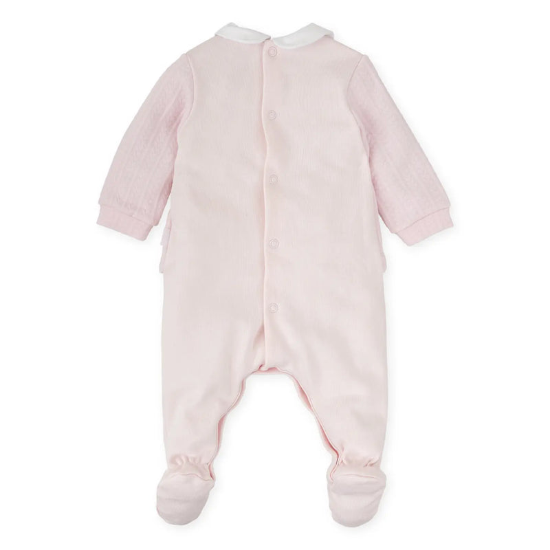 Back of the Tutto Piccolo pink vida babygrow.
