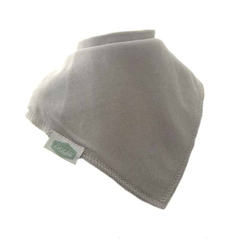 Ziggle light grey bandana bib.