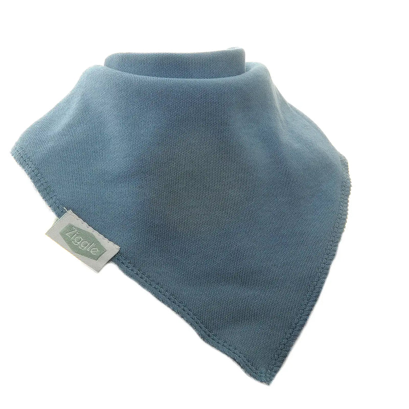 Ziggle blue grey bandana bib.