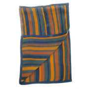 Ziggle baby blanket orange, blue & green stripes - 4051.