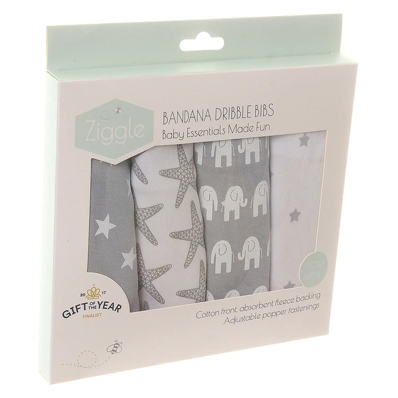 Ziggle New Greys Bib Set - Pack 4