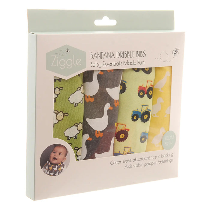 Ziggle Farm Bib Set- Pack 4