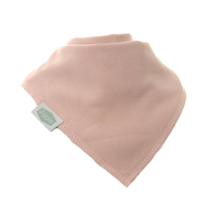 Ziggle soft pink bandana bib.