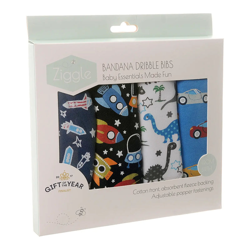 Ziggle Boysterous Bib Set - Pack 4