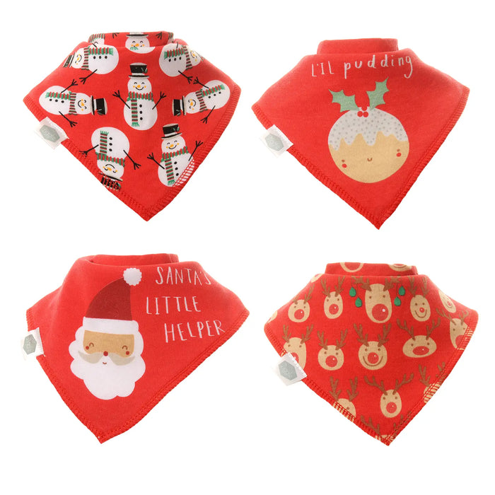 Ziggle Christmas Reds Bib Set - Pack 4