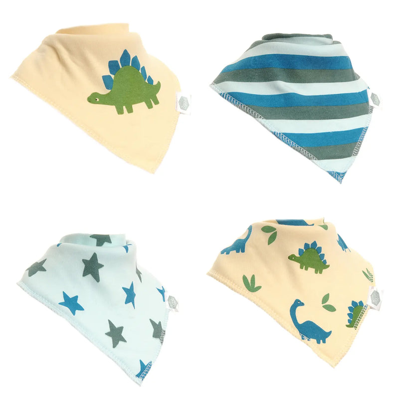 Ziggle Dinos & Stripes Bib Set - Pack 4