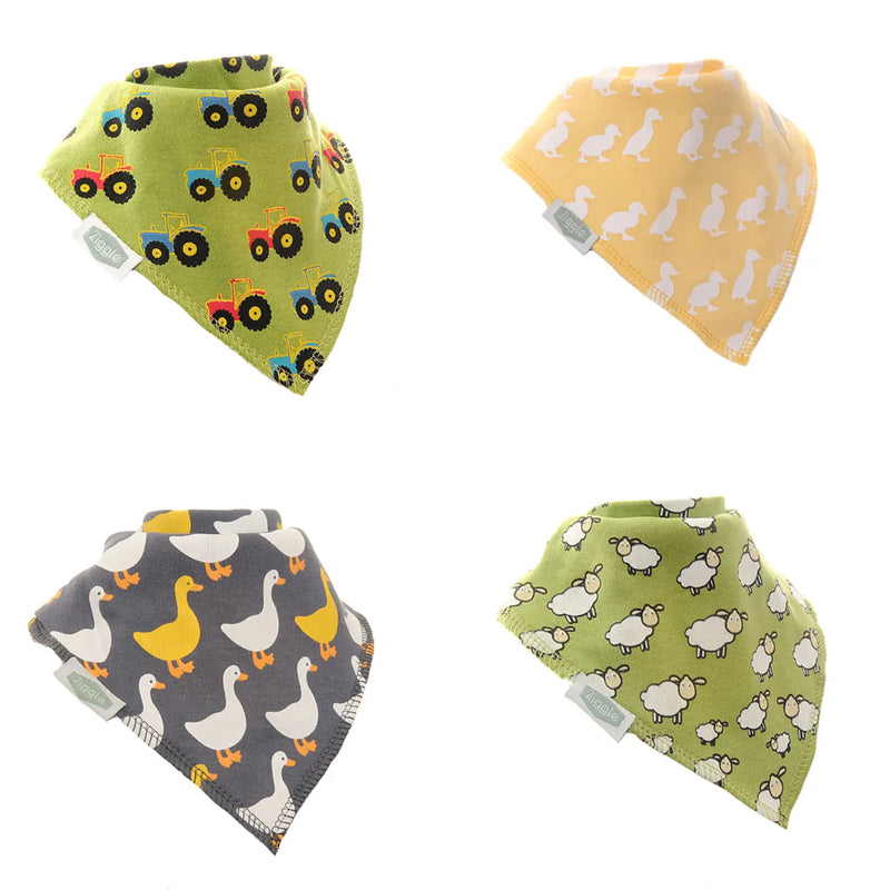 Ziggle Farm Bib Set - Pack 4