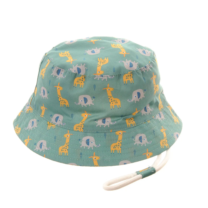 Ziggle giraffe & elephant sun hat - hat4488.