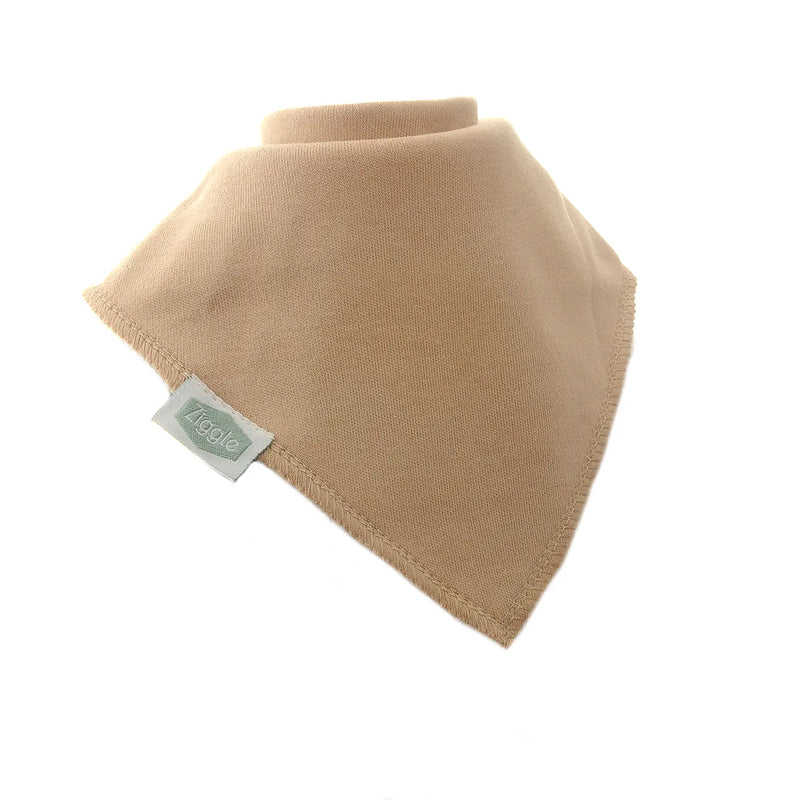 Ziggle tan bandana bib.