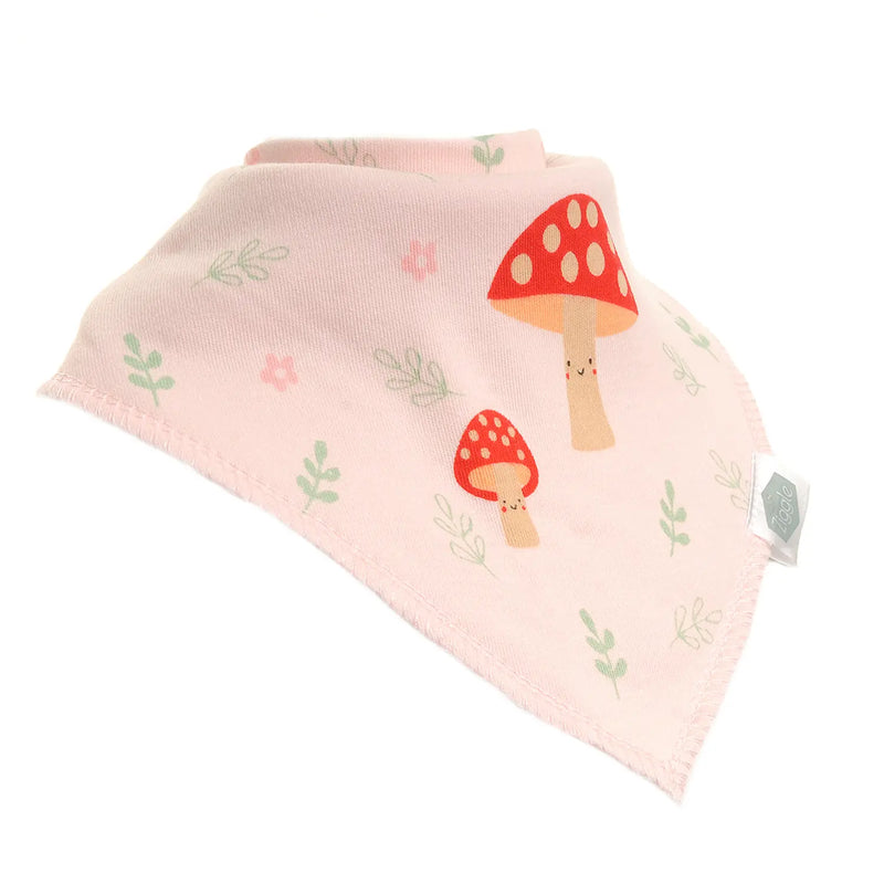 Ziggle pink mushroom bandana bib.
