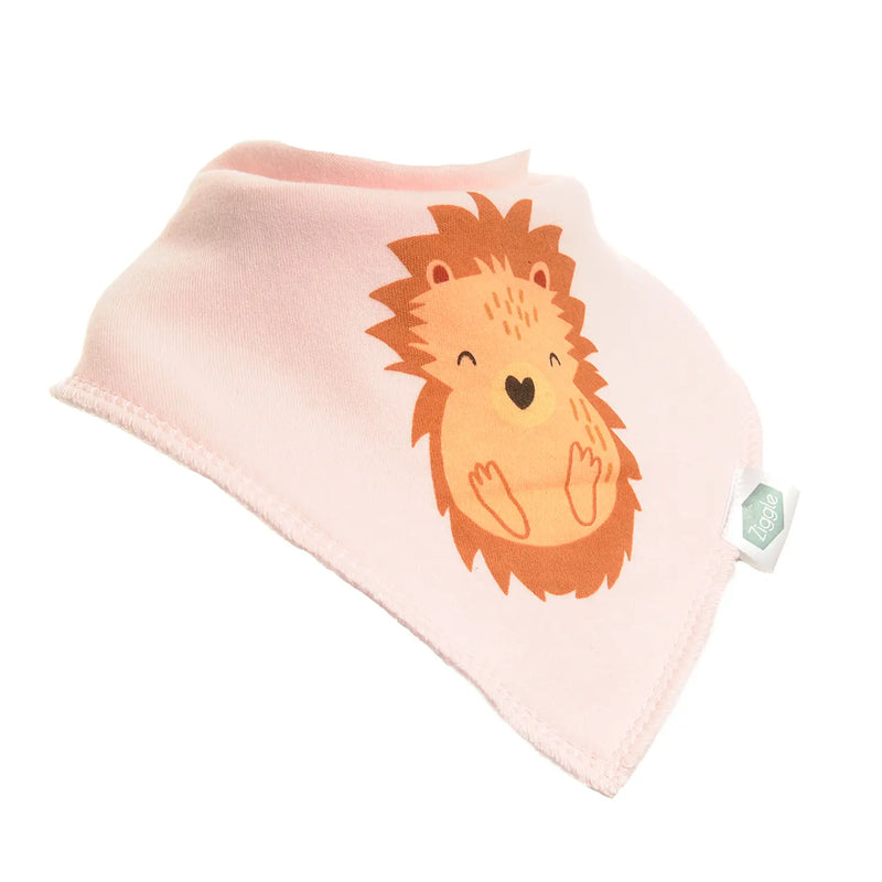 Ziggle pink hedgehog bib.