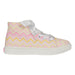 Side view of the A Dee jazzy canvas trainers.