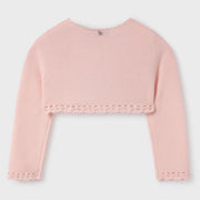 Back of the Abel and Lula pink bolero cardigan.