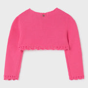 Reverse side of the Abel and Lula pink bolero cardigan.