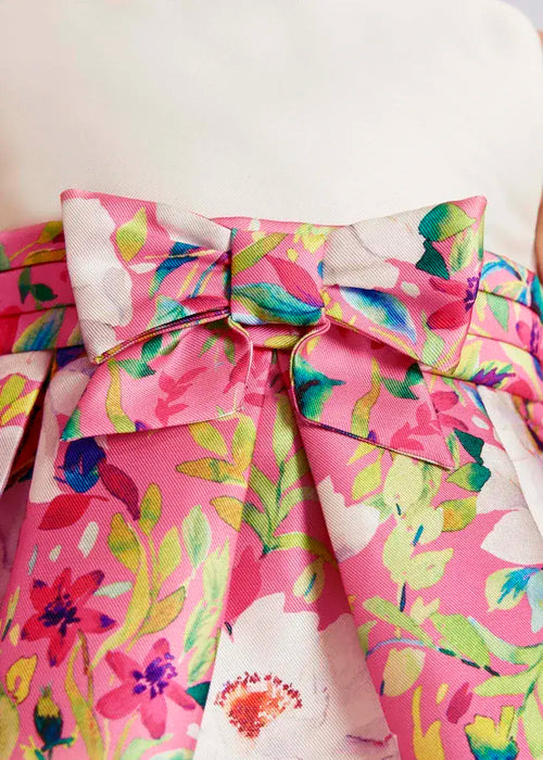 Closer view of the Abel And Lula Floral Print Mikado Dress.