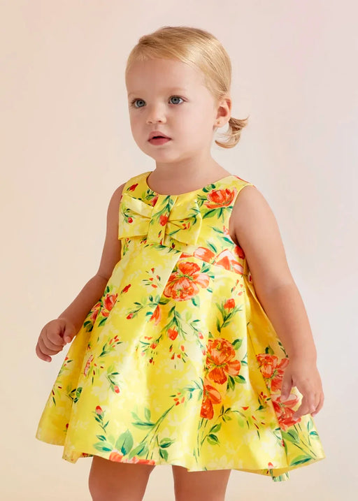 Abel and Lula baby girl's floral print mikado dress.