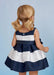 Reverse view of the Abel And Lula Striped Dress.