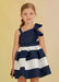 Abel and Lula  navy and white striped dress.