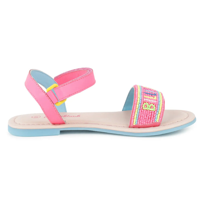 Side view of the Billieblush beaded sandals.