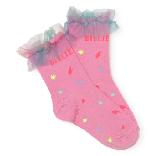 Billieblush pink frilled ankle socks - u20383.