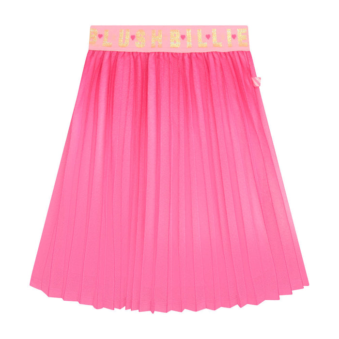 Billieblush girl's pink pleated skirt - u13333.