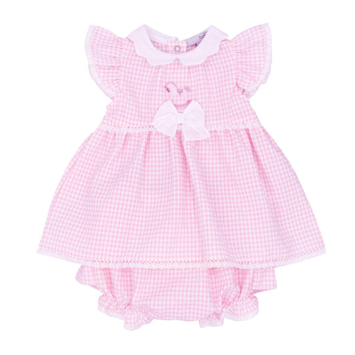 Blues Baby girl's pink gingham dress - bb1038.