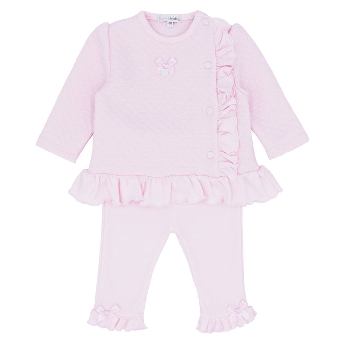 Blues Baby pink jacquard leggings set - bb0866.