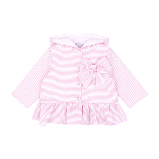 Blues Baby girl's pink and white striped hoodie - bb0696.