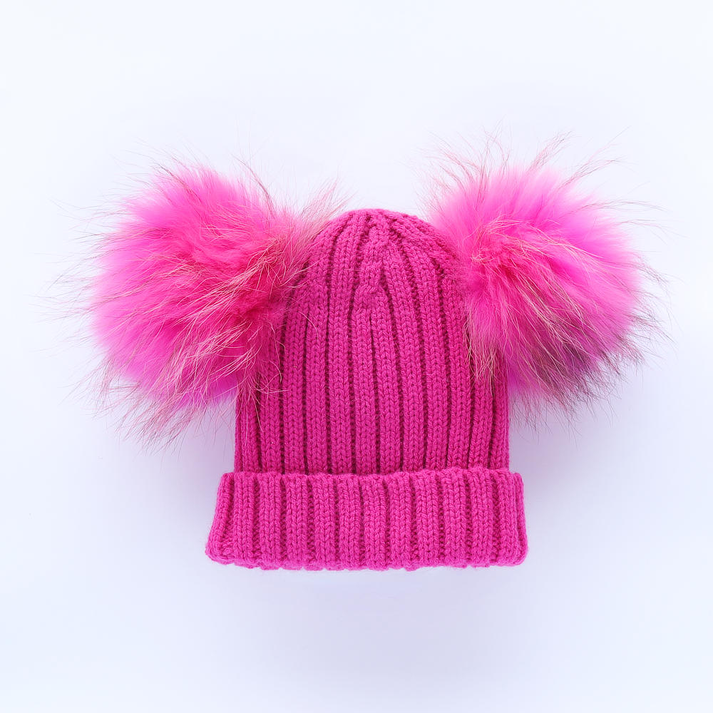 Pink New Era Double Pom Beanie Pompom Hat Pink Double Bobble Hat