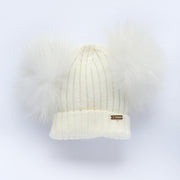 Bobble Babies Double Pom Pom Hat - Cream