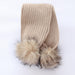 Bobble Babies Double Pom Pom Scarf - Beige