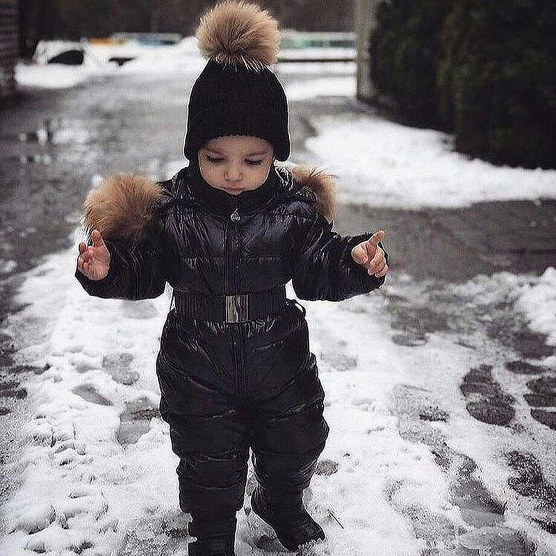 Bobble Babies Pom Pom Hat Black with Natural Pom Bumbles