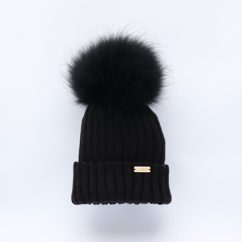 Bobble Babies Pom Pom Hat - Black