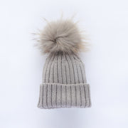 Bobble Babies Pom Pom Hat - Light Grey