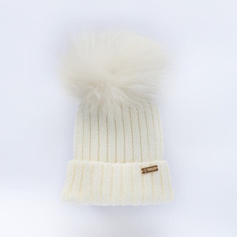 Bobble Babies Pom Pom Hat - Cream