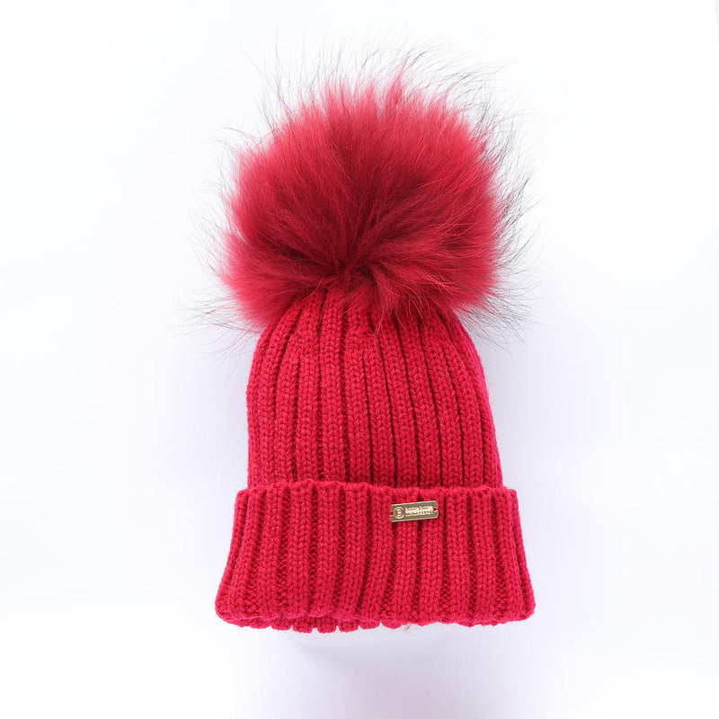 Bobble Babies Pom Pom Hat - Red