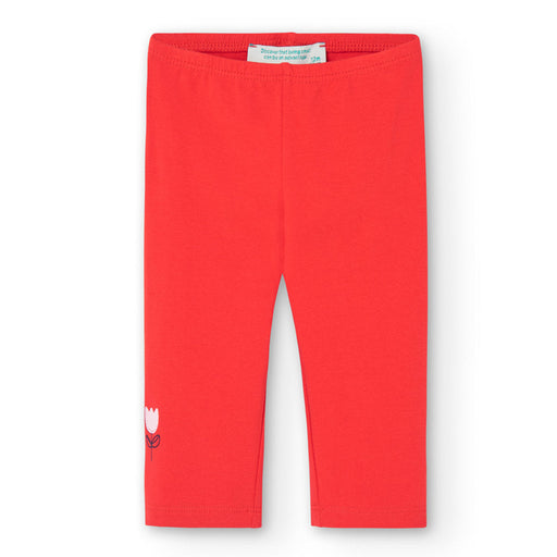 Boboli girl's red capri leggings - 296041.