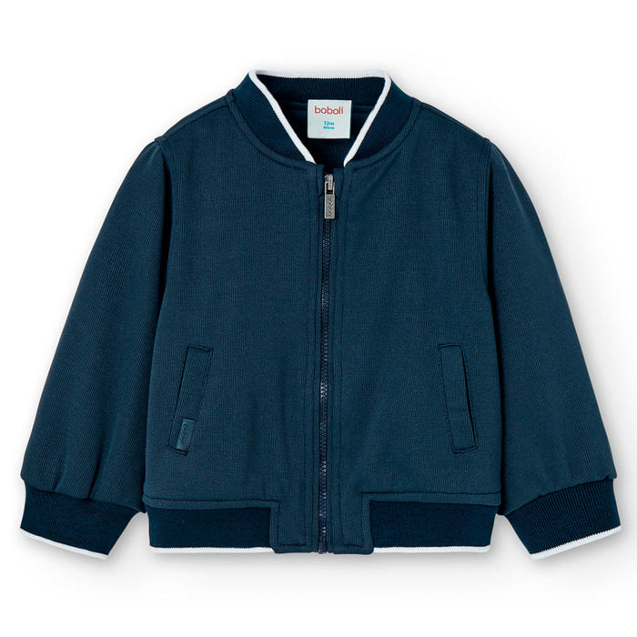 Boboli boy's navy fleece jacket - 716239.