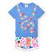 Boboli blue floral print shorts set - 218023.