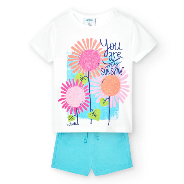 Boboli flower print shorts set - 248149.