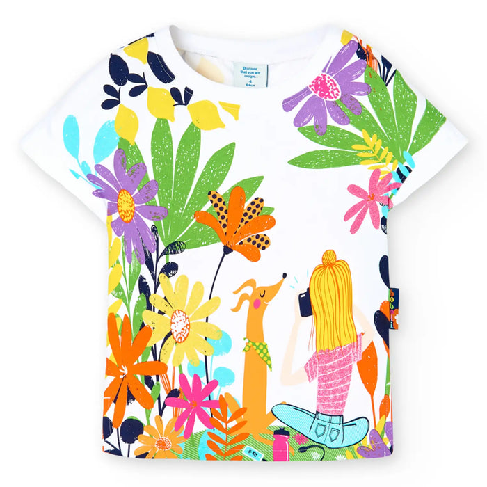 Boboli girl's floral print t-shirt. 