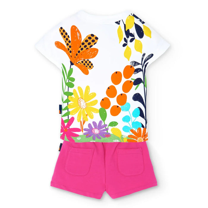 Back of the Boboli flower print t-shirt & shorts.
