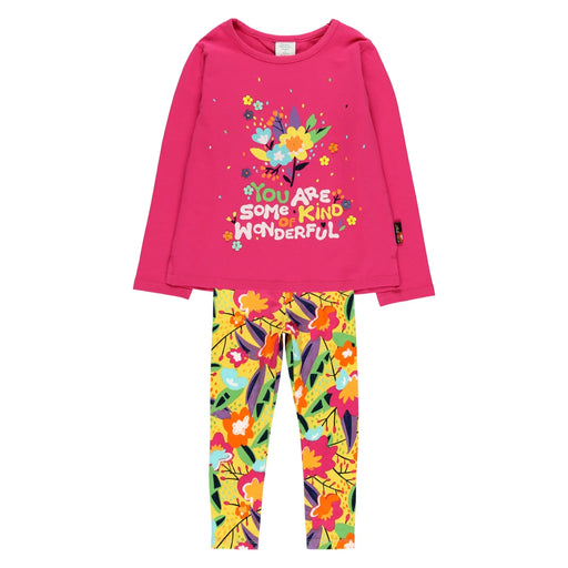 Boboli pink jungle print leggings set - 408024.