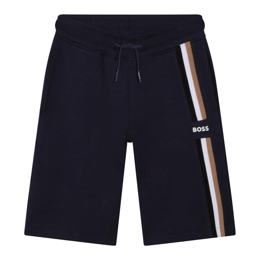 BOSS boy's navy bermuda track shorts - j24820.