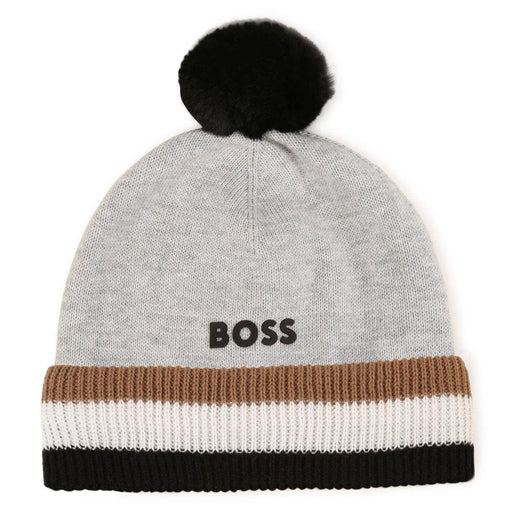 BOSS boy's grey bobble hat - j01148.