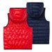 Reverse view of the BOSS Reversible Down Gilet Red - j26456